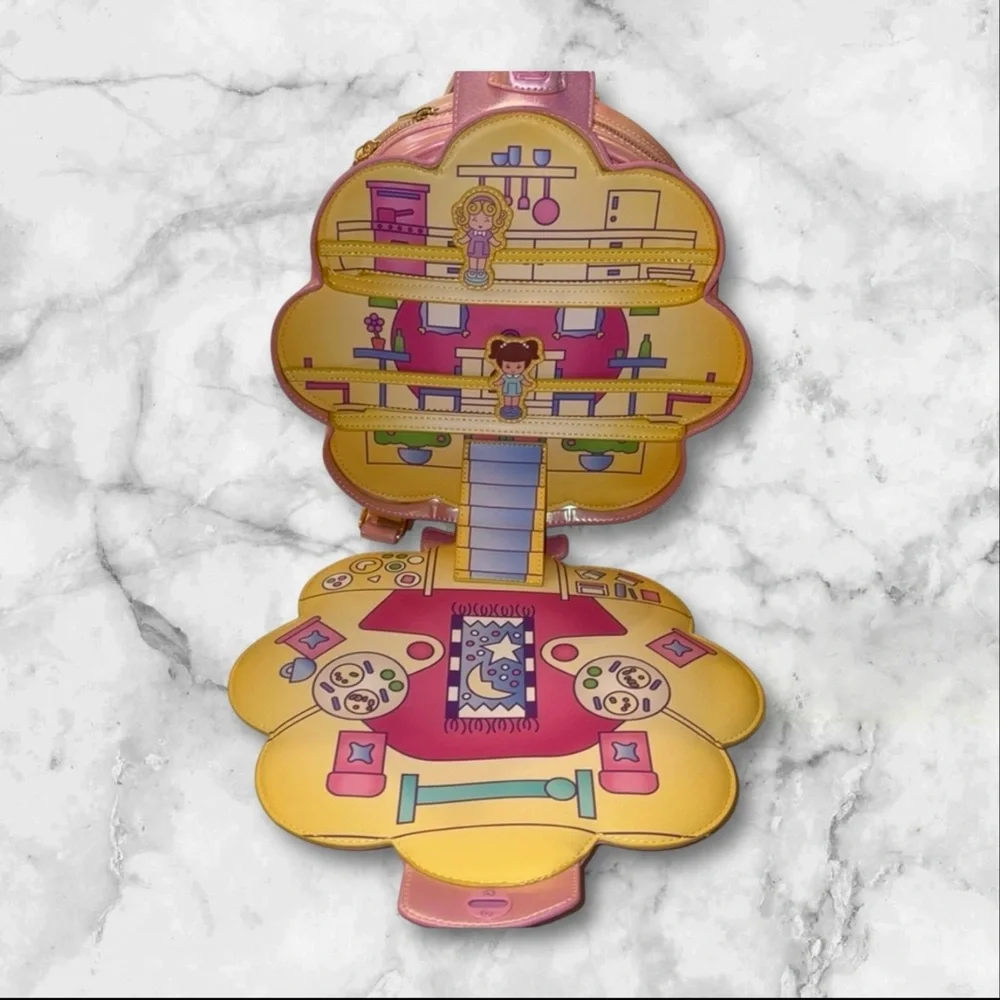 Loungefly POLLY POCKET Polly Pocket Compact Playset Figural Mini Backpack NWT - Picture 2 of 10